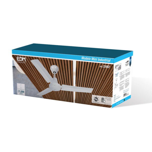 Wentylator sufitowy EDM 33982 Biały 60 W Ø 120 cm Mini przemysłowy - obrazek 6