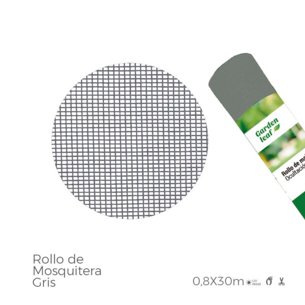 Moskitiera EDM 75871 Szary PVC Włókno szklane 0,8 x 30 m Rolka - obrazek 2