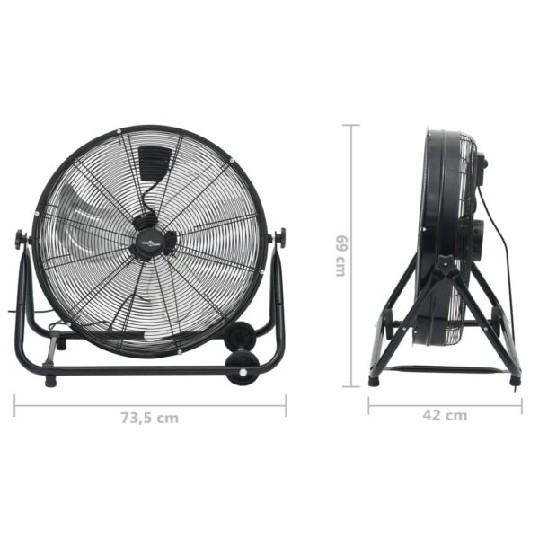 Przemysłowy wentylator bębnowy, 60 cm, 180 W, czarny - obrazek 9