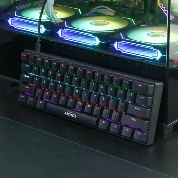 YAXO Klawiatura mechaniczna 61 klawiszy NUXLAK Outemu RS Techno Black - obrazek 10