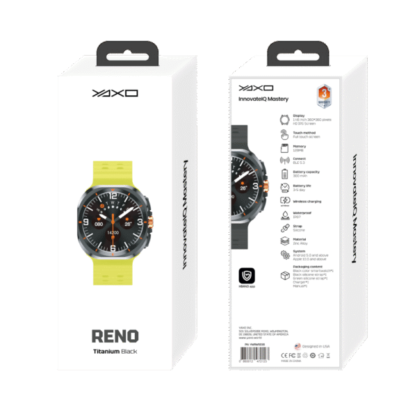 YAXO Smartwatch RENO Titanium Black - obrazek 3