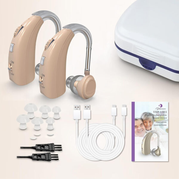 Aparat słuchowy Delmicure 03-Beige dla dorosłych z 2 trybami i regulacją - obrazek 3