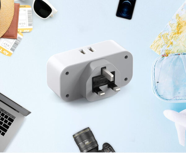 Adapter TESSAN TS-321-UK Wtyczka, 4 w 1 Wtyczka UK, z 2 gniazdami i 2 USB - obrazek 6