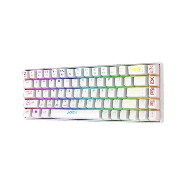 AQIRYS Klawiatura mechaniczna 65%/68 klawiszy Dual Mode: Wirelles&BT+Wired MIRA white - obrazek 2