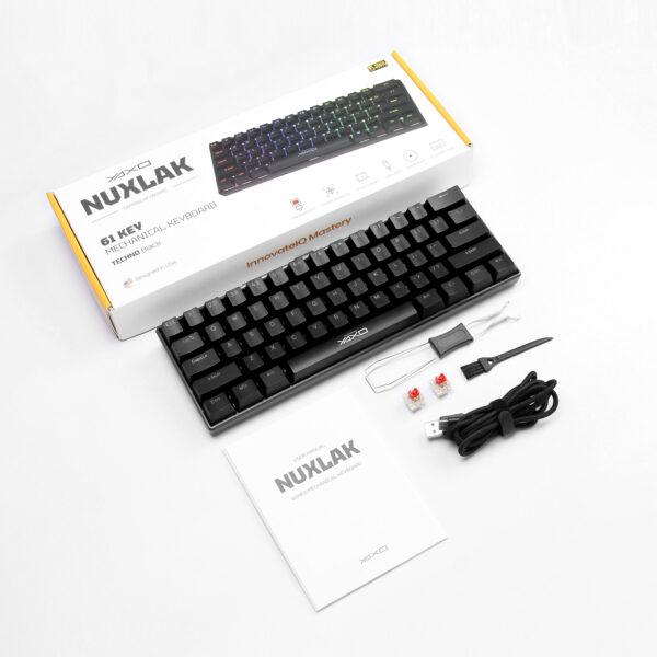 YAXO Klawiatura mechaniczna 61 klawiszy NUXLAK Outemu RS Techno Black - obrazek 12