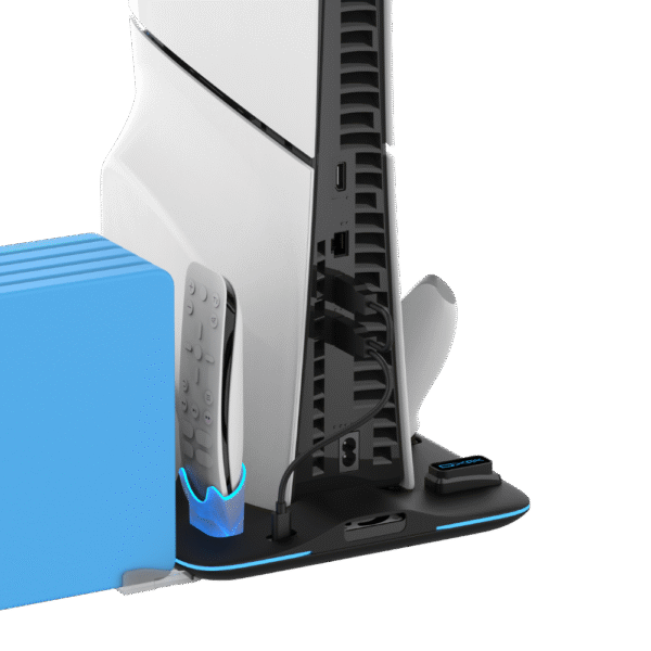 YAXO Podstawka chłodząca i ładująca ICE STORM do PS5 Slim Techno Black - obrazek 9