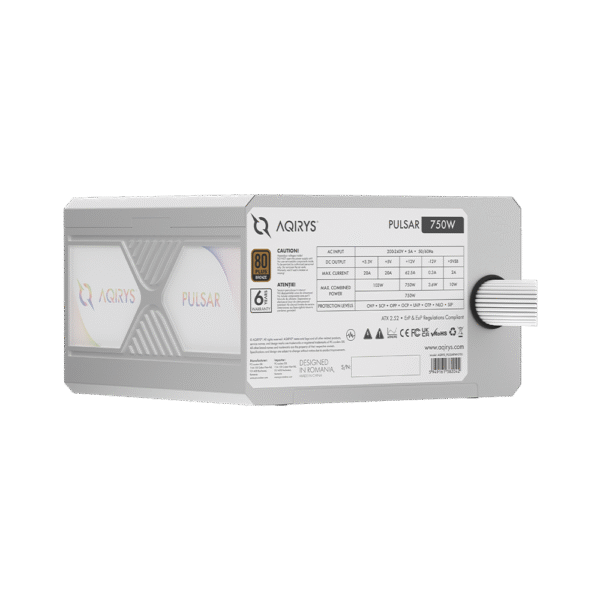 AQIRYS Zasilacz ATX / 80 Plus Bronze Certified PULSAR 750W 6YW white - obrazek 5