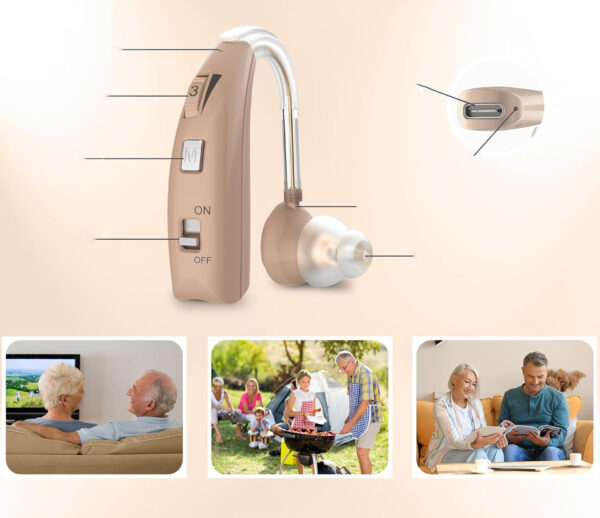Aparat słuchowy Delmicure 03-Beige dla dorosłych z 2 trybami i regulacją - obrazek 7