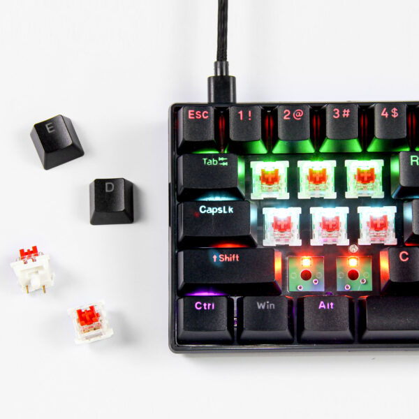YAXO Klawiatura mechaniczna 61 klawiszy NUXLAK Outemu RS Techno Black - obrazek 11