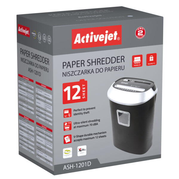 Niszczarka Papieru Activejet ASH-1201D - obrazek 3