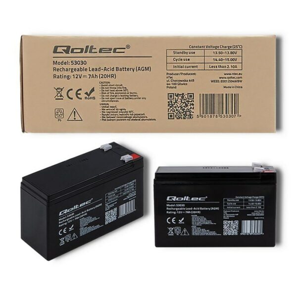 Bateria do Zasilacz awaryjny UPS Qoltec 53031 9 Ah 12 V - obrazek 2