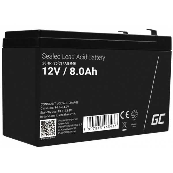 Bateria do Zasilacz awaryjny UPS Green Cell AGM46 8000 mAh 12 V