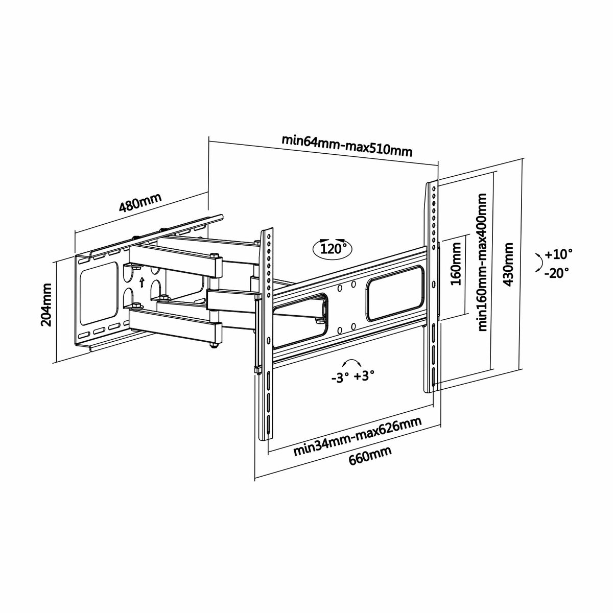 Uchwyt na TV Aisens WT70TSLE-027 50 kg - obrazek 4