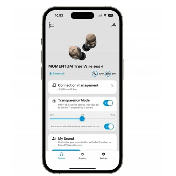 Słuchawki douszne Bluetooth Sennheiser Momentum True Wireless 4 Beżowy Brąz - obrazek 3