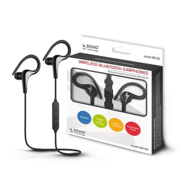 Słuchawki Bluetooth Sportowe Savio WE-03 Czarny - obrazek 7