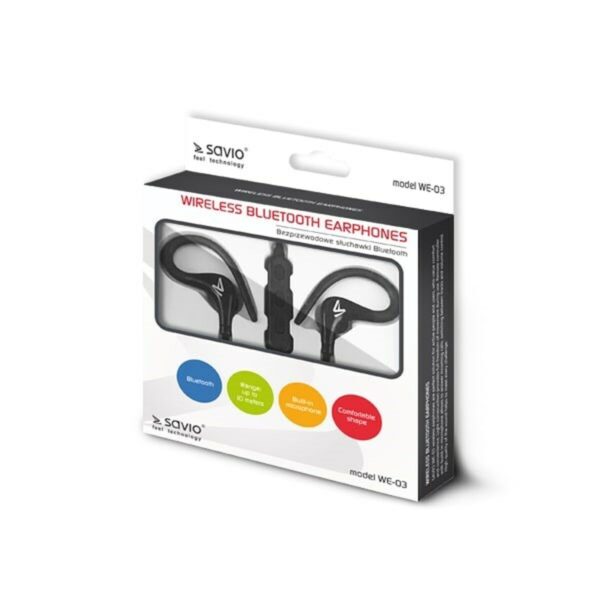 Słuchawki Bluetooth Sportowe Savio WE-03 Czarny - obrazek 6