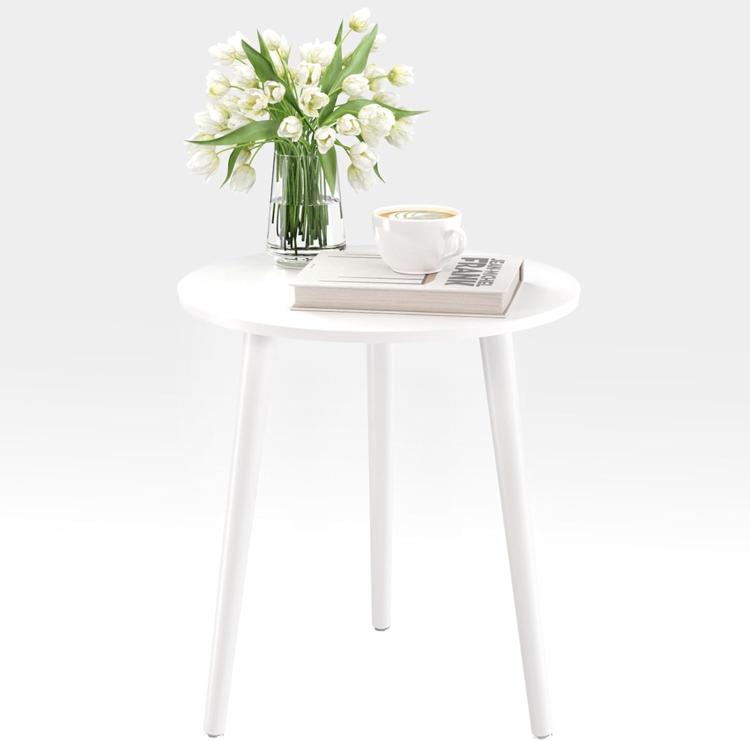 Używany Stolik boczny okrągły 42 cm, wysokość 51 cm skandynawski APICIZON - obrazek 2