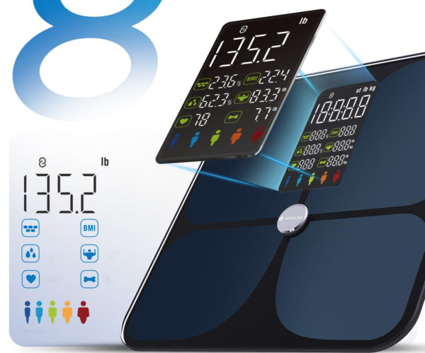 Cyfrowa waga Bluetooth Lepulse FI2016LB z analizą ciała BMI POWYSTAWOWY - obrazek 3
