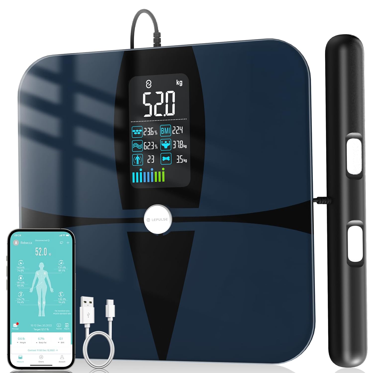 POWYSTAWOWA Waga podłogowa Lepulse P1 z chwytakiem, do 180 kg, 24 profile