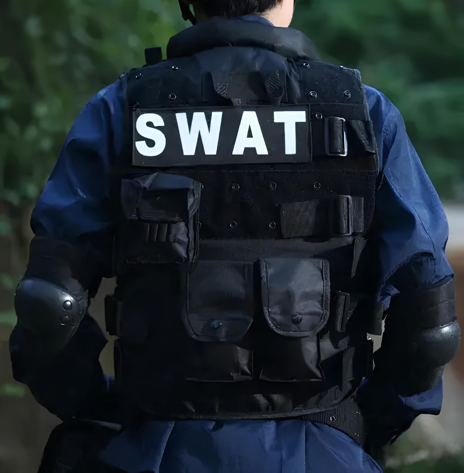 Kamizelka taktyczna, wojskowa czarna policja SWAT kamizelka ochronna militarna - obrazek 7