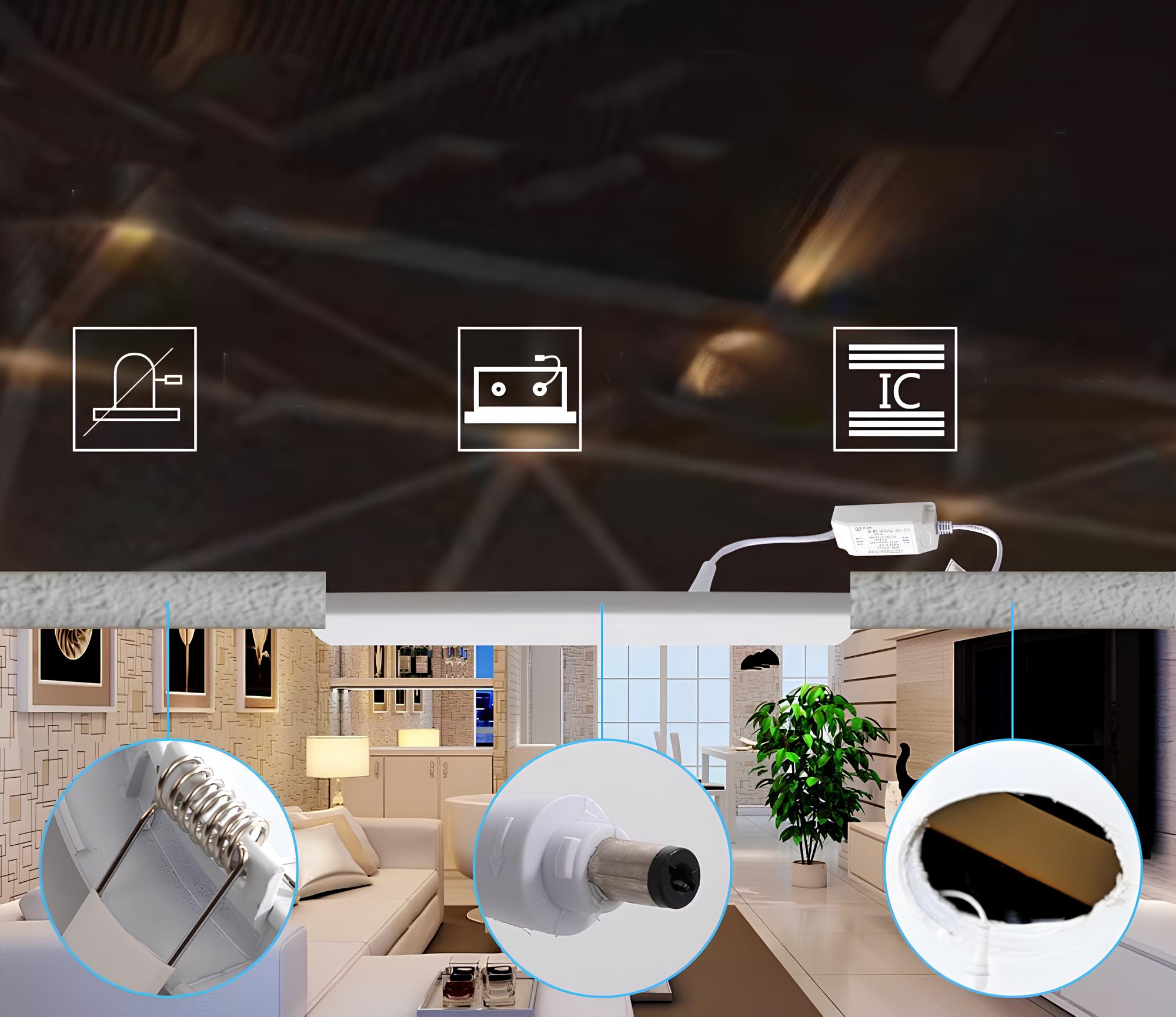 Lampa panelowa LED 8-12W, 240 V, 4 szt., opalkowanie zastępcze - obrazek 4