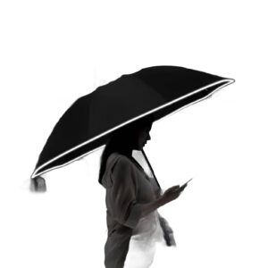 Dwustronny parasol z latarką LED Automatyczny składany parasol z podświetleniem do wieczornego użytkowania odporny na wiatr