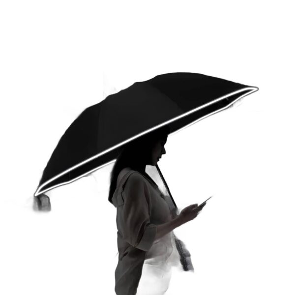 Dwustronny parasol z latarką LED Automatyczny składany parasol z podświetleniem do wieczornego użytkowania odporny na wiatr