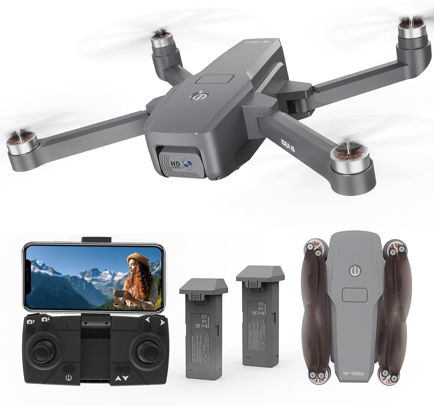 Dron 4K IDEA16/IDEA16P z silnikiem bezszczotkowym, WiFi 5GHz, Używany