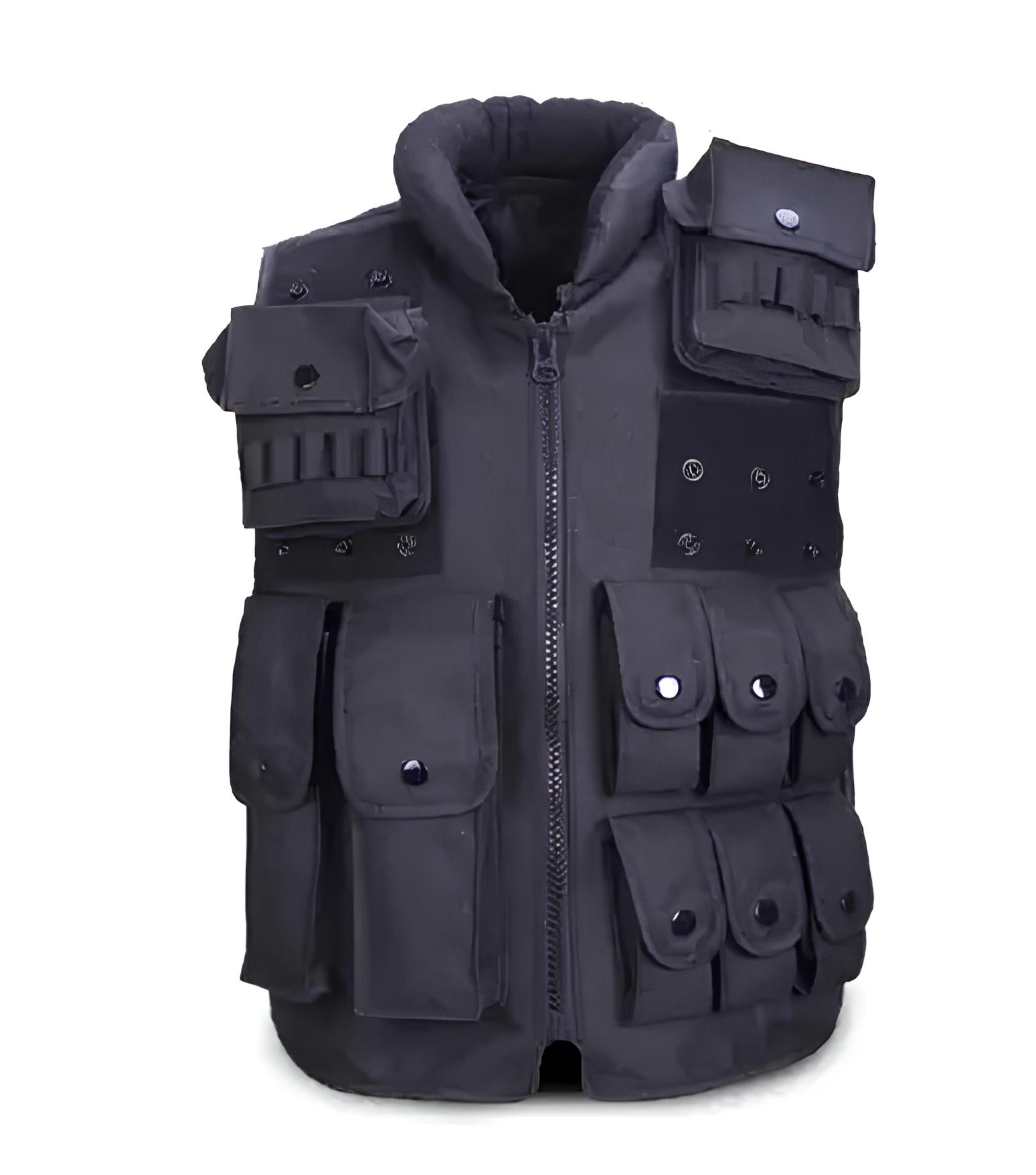 Kamizelka taktyczna, wojskowa czarna policja SWAT kamizelka ochronna militarna