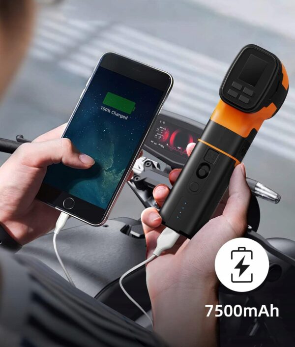 Bezprzewodowa pompka do opon samochodowych 160PSI 3 w 1 z baterią 7500 mAh - obrazek 5