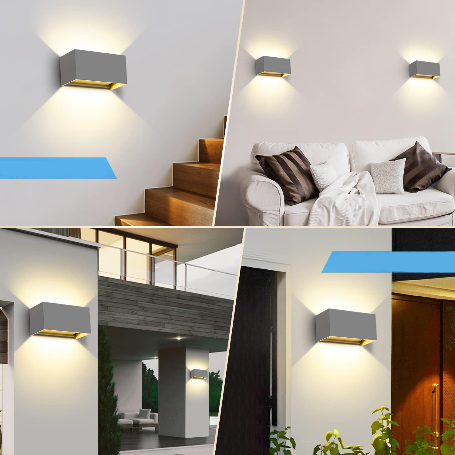 Lampy LED Kingwen, 20 W, 3000 K, IP65, szare, zestaw 2 szt. - obrazek 4