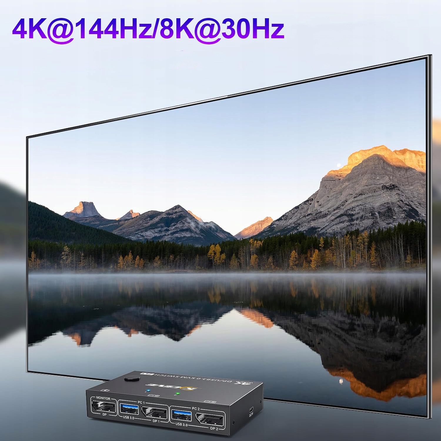 ESKEVE Przełącznik USB 3.0 KVM Displayport 8K 30 Hz 4K 120 Hz - obrazek 6