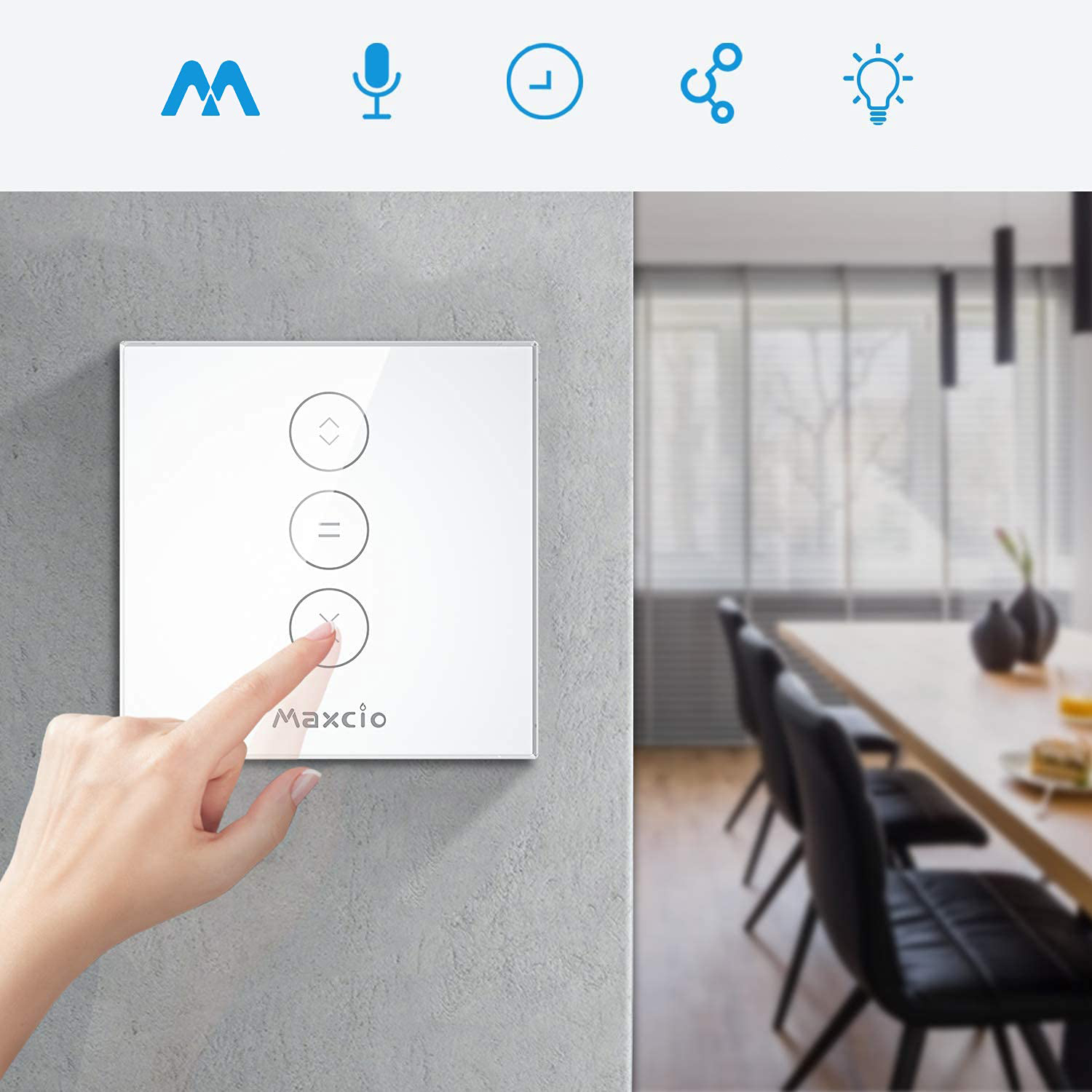 Przełącznik do żaluzji WiFi IP20 600W 240V Maxcio inteligentny sterownik rolet - obrazek 5