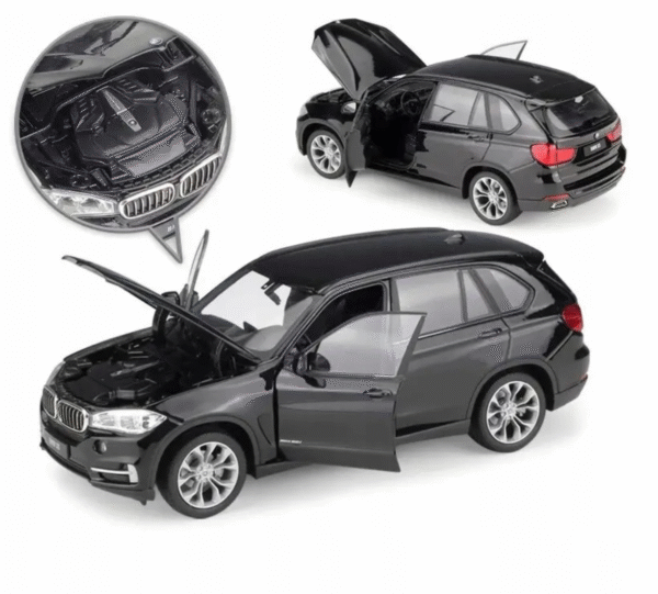 Model BMW X5 w skali 1:24 czarna kolekcjonerska miniatura luksusowego SUV-a