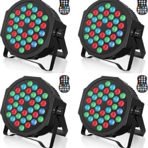 Lampy LED Disco RGB ZQ01104 oświetlenie dyskotekowe 7 trybów zestaw 4 szt.