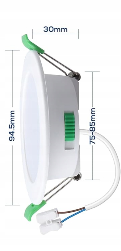 REFLEKTOR ALUSSO DL-SS25-105LND3 3000K 4000K 6500K 320-400LM 5W 75-85MM zestaw 12szt. - obrazek 3