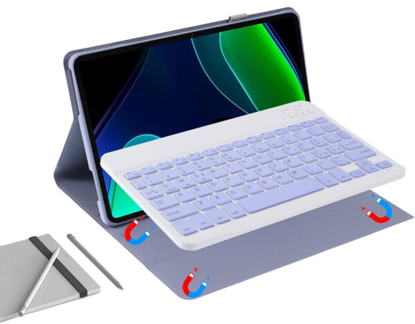 Etui z klawiaturą Jeloyutek dla Xiaomi Pad 6 11 cali, fioletowe - obrazek 8