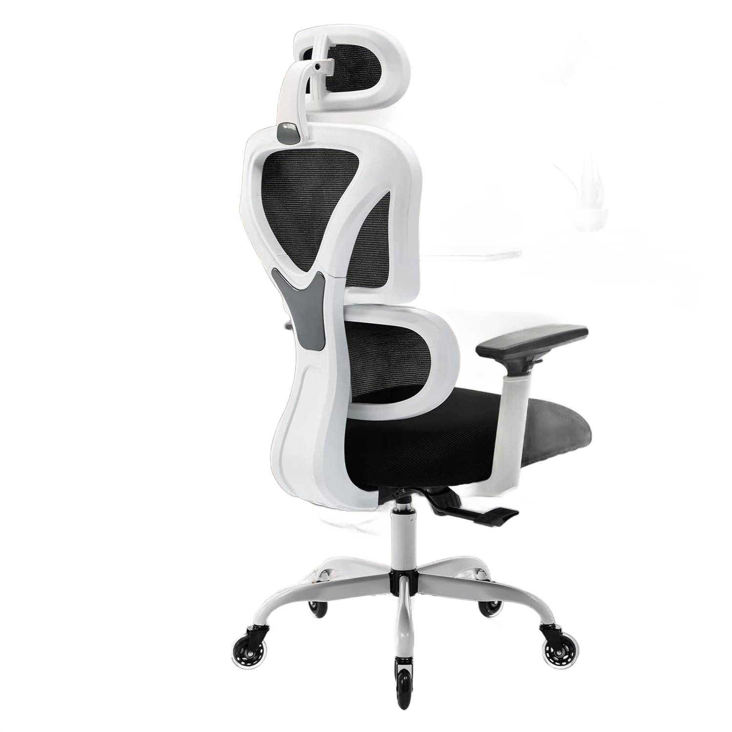 UŻYWANY Ergonomiczne krzesło biurowe KERDOM obrotowe białe KD-9070-F