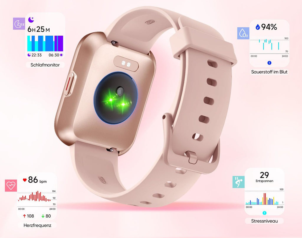 Smartwatch Fitpolo ID208Plus, ekranem 1,8'' IP68, ponad 110 trybów, różowy - obrazek 3