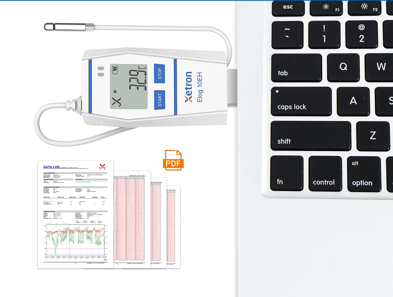 Rejestrator danych Xetron Elog10EH, sonda, eksport PDF, -40 do 85C - obrazek 4
