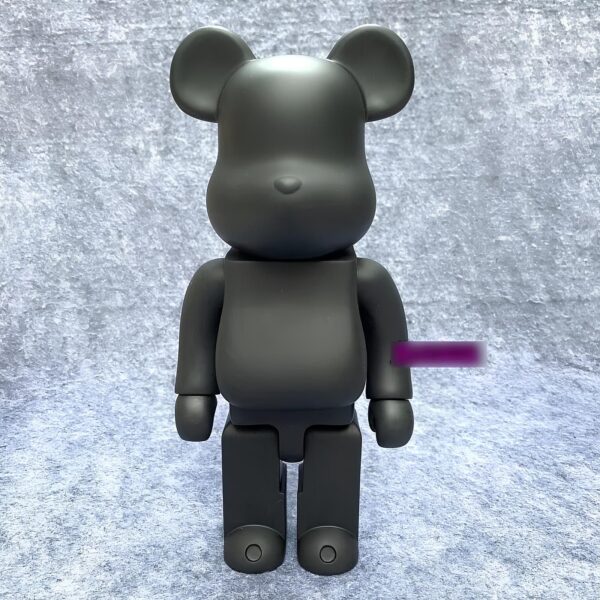 Miś Bearbrick 400% figurka do wnętrza 28cm czarny kolekcjonerska statuetka artystyczna do stylowych wnętrz - obrazek 2