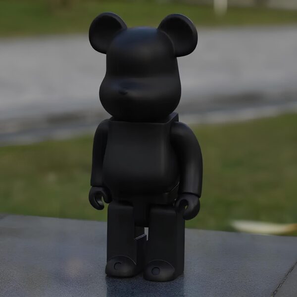 Miś Bearbrick 400% figurka do wnętrza 28cm czarny kolekcjonerska statuetka artystyczna do stylowych wnętrz - obrazek 3