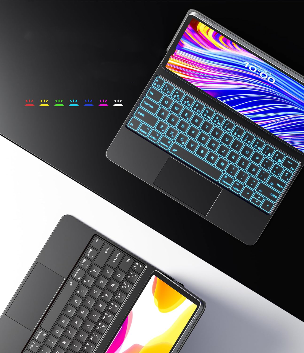 Etui z klawiaturą Earto do iPad Pro 12.9 (M2, 2024), 7 RGB, magnetyczne, QWERTY - obrazek 6