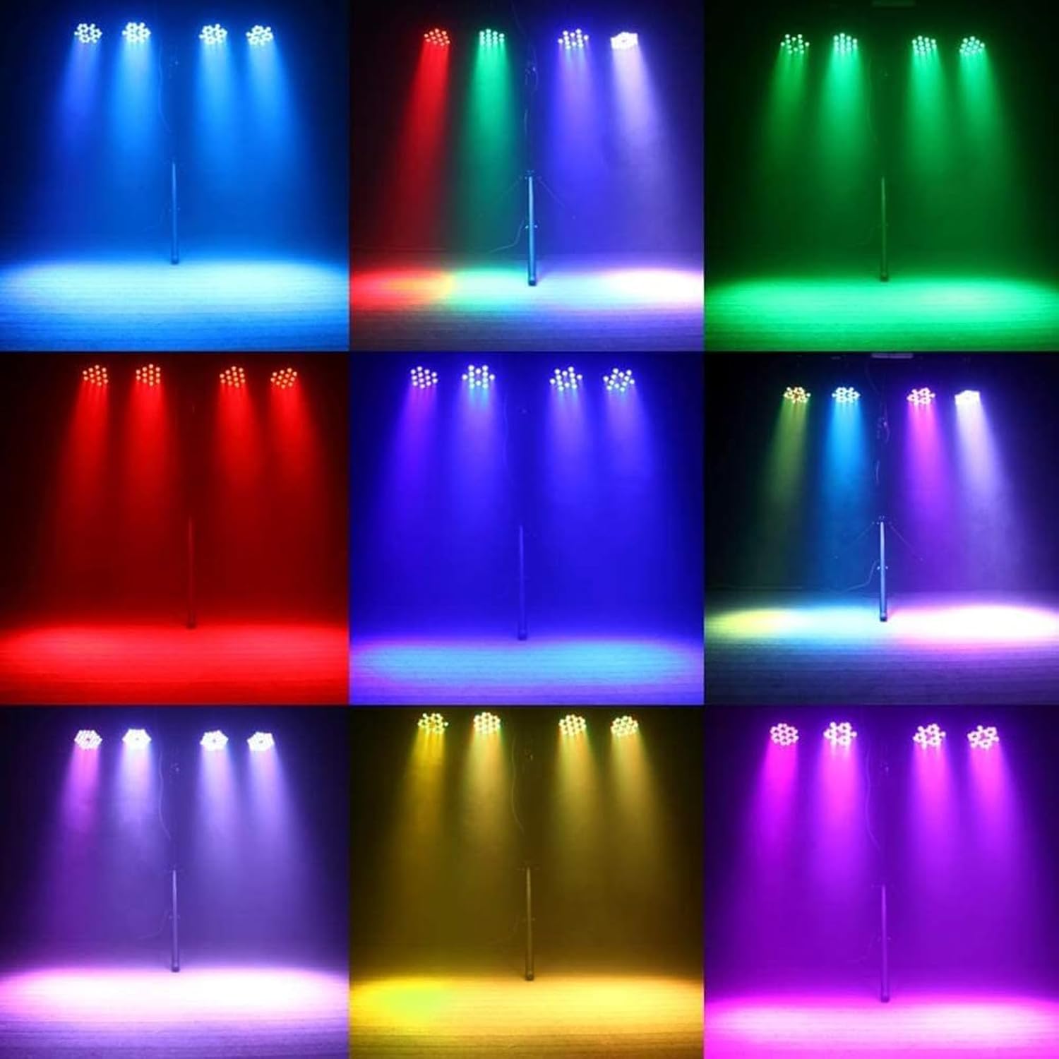 Reflektory LEDx2 ZonQoonz ZQ01104 36W z pilotem 7 trybów świecenia, zestaw - obrazek 5