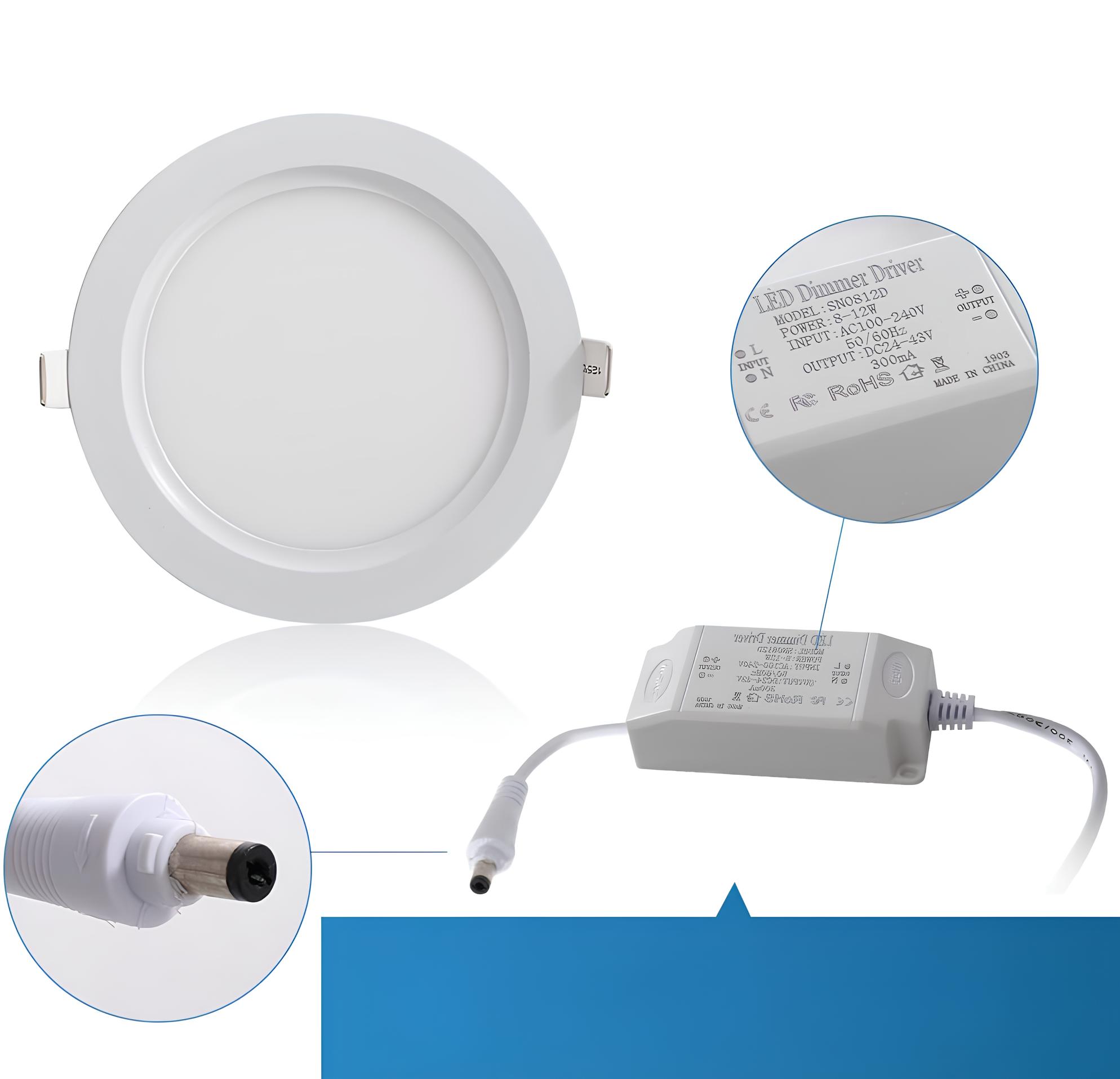 Lampa panelowa LED 8-12W, 240 V, 4 szt., opalkowanie zastępcze - obrazek 5