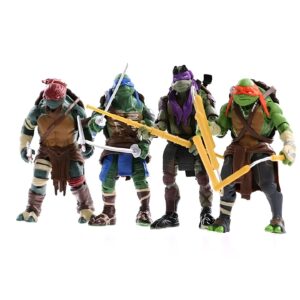 Figurki Żółwi Ninja 15 cm, zestaw 4 sztuk ruchome figurki bohaterów z bajki do zabawy i kolekcji