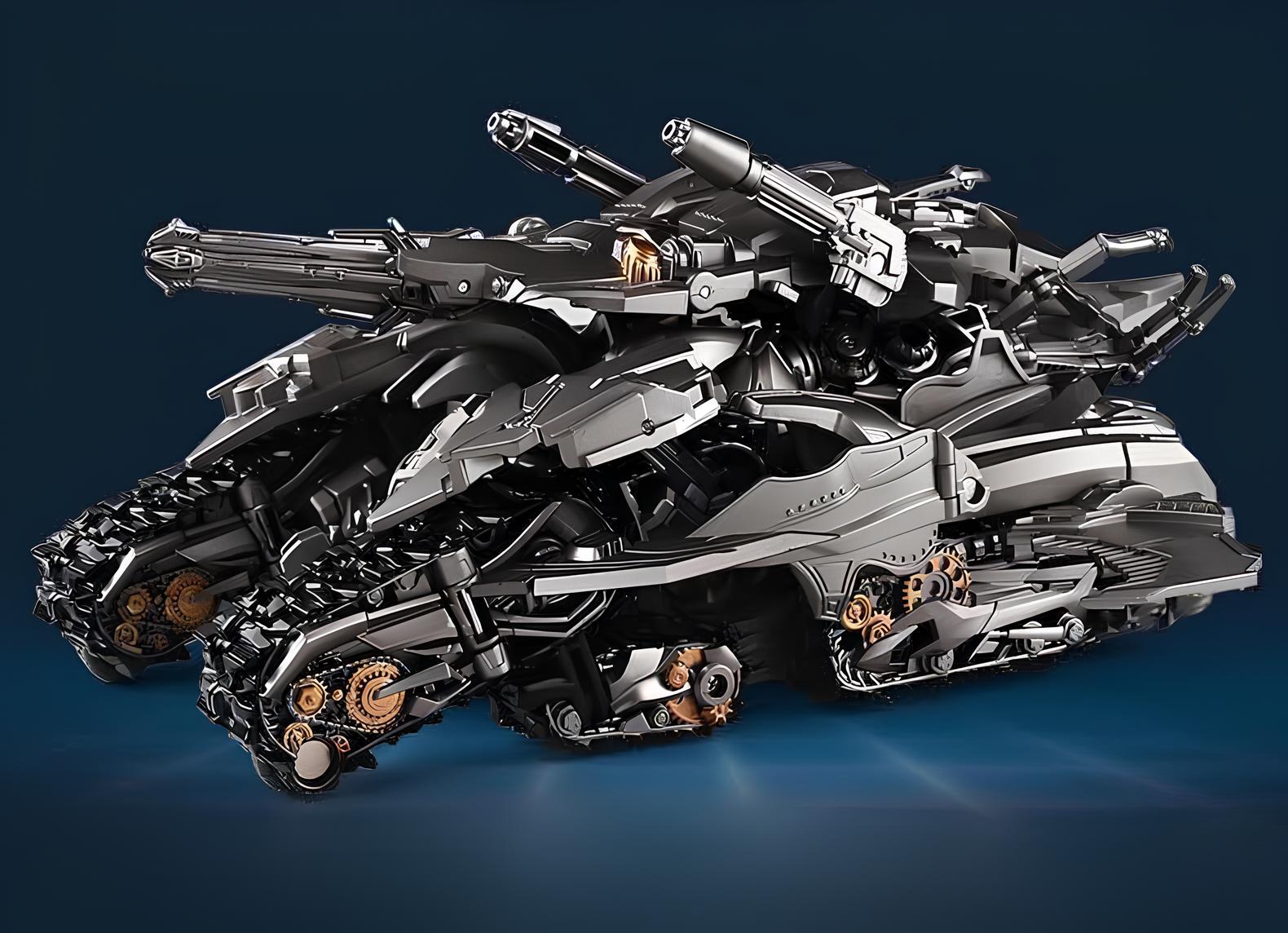 Figurka robota czołg 35 cm futurystyczna figurka z ruchomymi elementami dla kolekcjonerów i dzieci - obrazek 9
