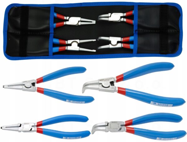 Zestaw szczypiec PLUS do pierścieni Segera 10-25mm, w etui-4szt 539PLUS/1DPCT UNIOR