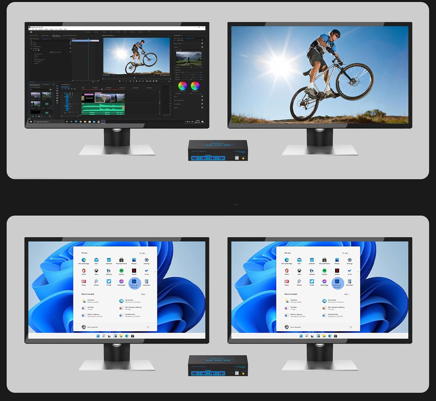 Przełącznik HDMI KVM CMSTEDCD VP-SW220 4K 60Hz 2PC 2 monitory USB 3.0, pilot - obrazek 4