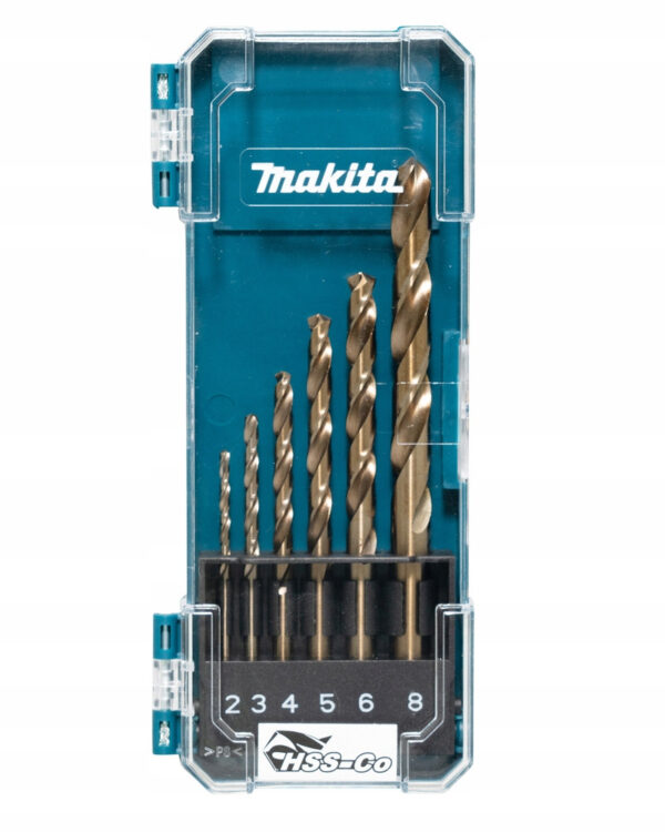 Zestaw wierteł HSS-Co, 6 szt. 2,0 / 3,0 / 4,0 / 5,0 / 6,0 / 8,0 mm MAKITA - obrazek 2